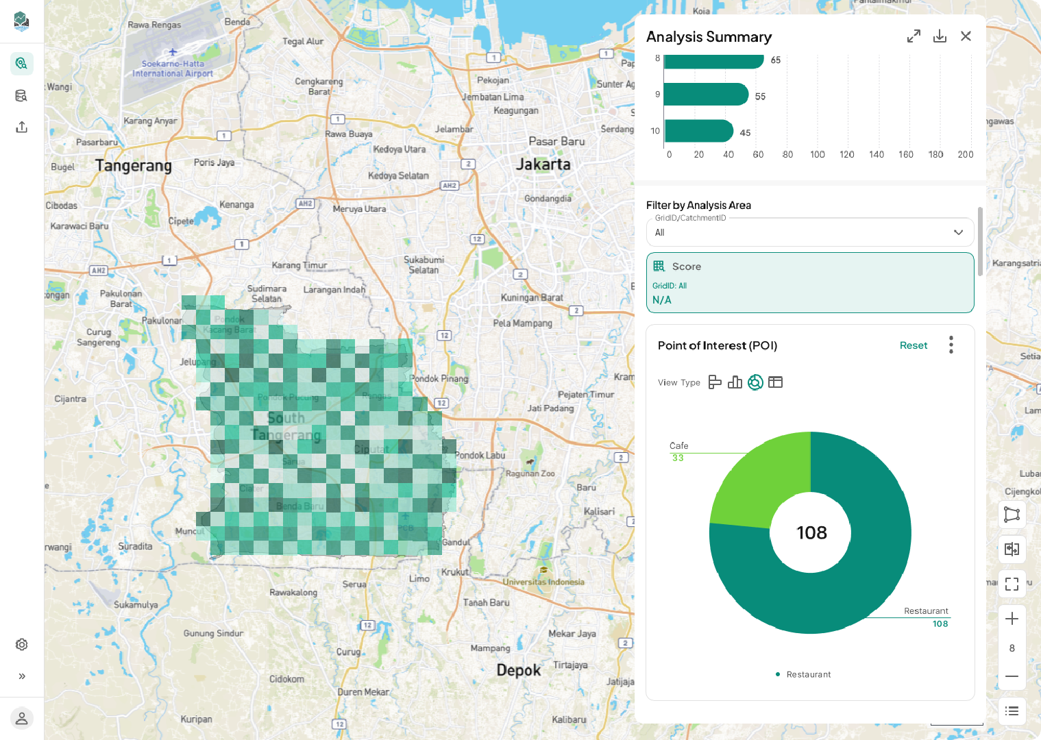 Location Intelligence Spatial Catchment Map
